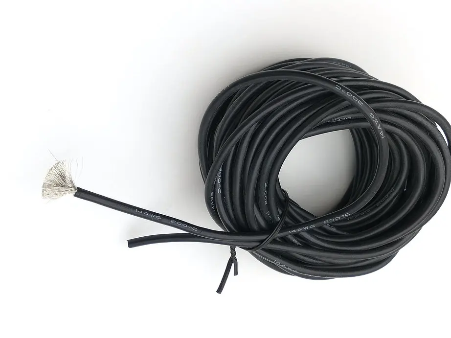 3000 В 14AWG 10 м черный силиконовый провод гибкий многожильный медный кабель|cable