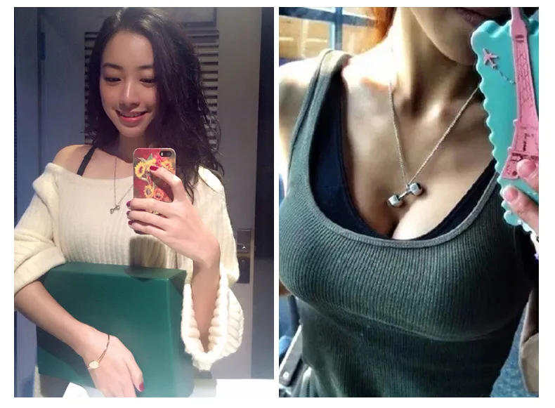 2018 Новая мода хип хоп гантели Форма Цепочки и ожерелья подвеска для Для мужчин