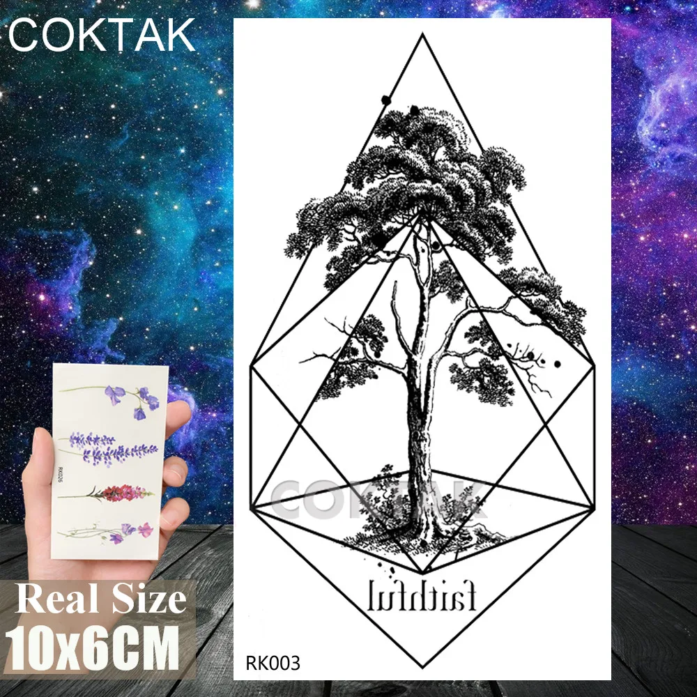 CRK003 Акварельные цветочные Временные татуировки Лавандовая наклейка "Одуванчик" поддельные водостойкие татуировки наклейка для женский боди-арт ноги лист татуировки - Цвет: CRK003