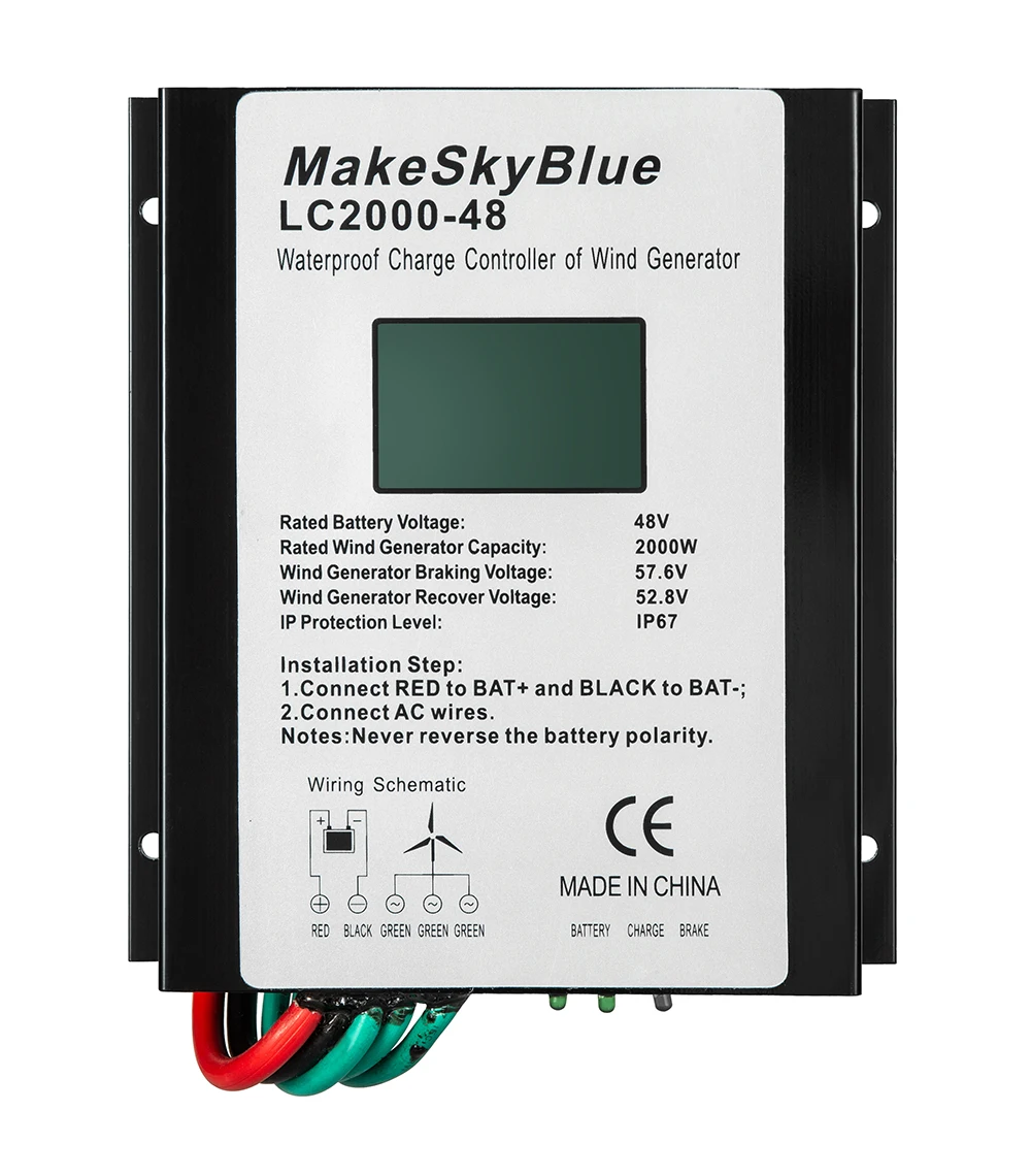 Makeskyblue Контроллер заряда ветра для 1000 Вт 48 в 1000 Вт 24 в 2000 Вт 48 В переменного тока ветряной генератор