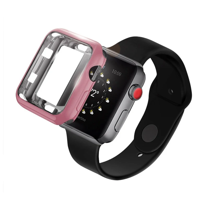 Rose pink Защитный чехол для экрана Apple Watch 4 3 для Iwatch 42 мм 44 мм 38 мм 40 мм ударопрочный защитный чехол - Цвет: Rose pink