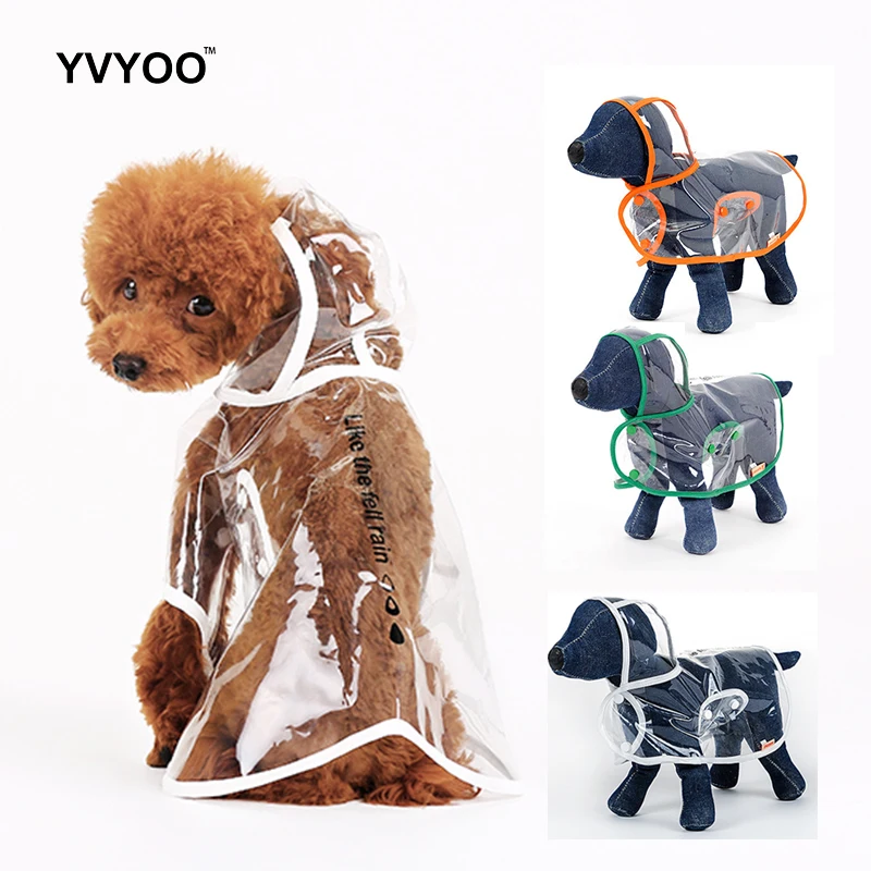 YVYOO S-XL Waterproof Transparent Pet Dog Raincoat Cat Puppy Outdoor Clothing For Small Dogs Rain Cover Jacket G09 |