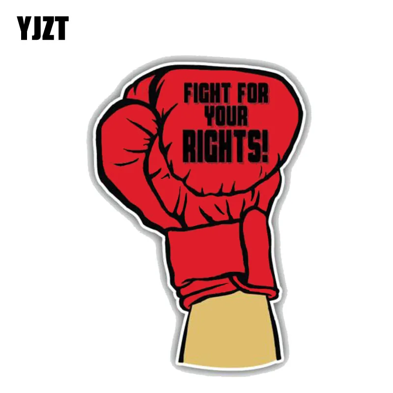 

YJZT 10.5CM*15.2CM Fighter Fight For Your Rights PVC Window Car Sticker 11-00217