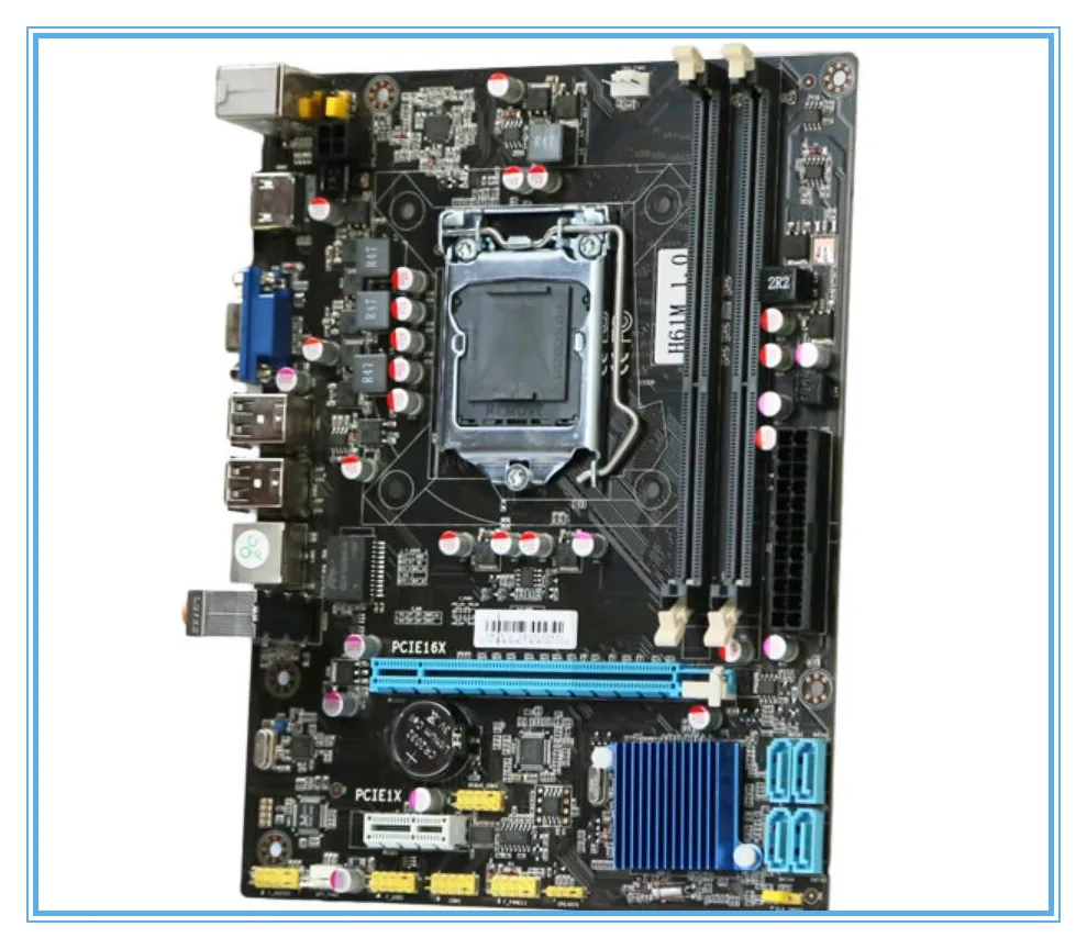 Материнская плата H61 LGA 1155 DDR3 i3 i5 i7 однотонные Материнские платы Micro ATX|Материнские