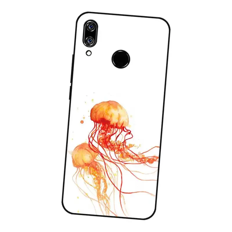 N380 Морская жизнь Черный силиконовый чехол для Huawei NOVA 2 2i 2S 3 3e 3i 4 4e Enjoy 8 Plus |