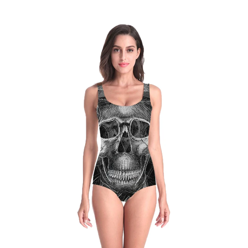 

3D Print Summer women clothing colorful skull Swimsuit high quality Beach Style Bodysuits Gothic skull swimsuit Dropshipping