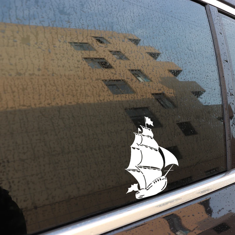 QYPF 11.7*15.9CM Coolest Sailboat Ship Sea Ocean Waves Decor Car Sticker Vinyl Graphic Silhouette C16-1126 | Автомобили и