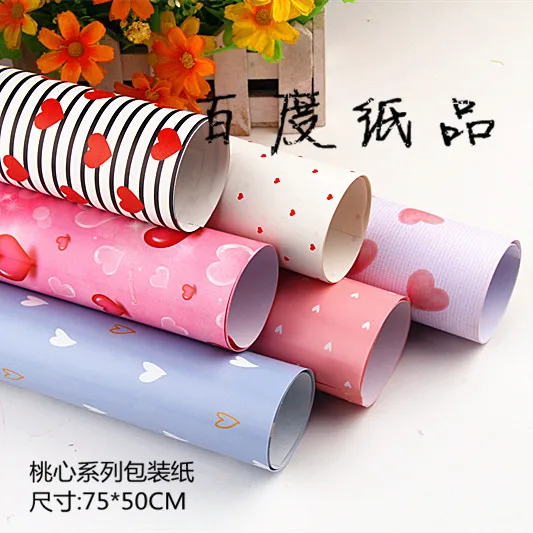 

Festive Party Supplies Event color printing heart White board Gift wrapping paper 10pc/lot