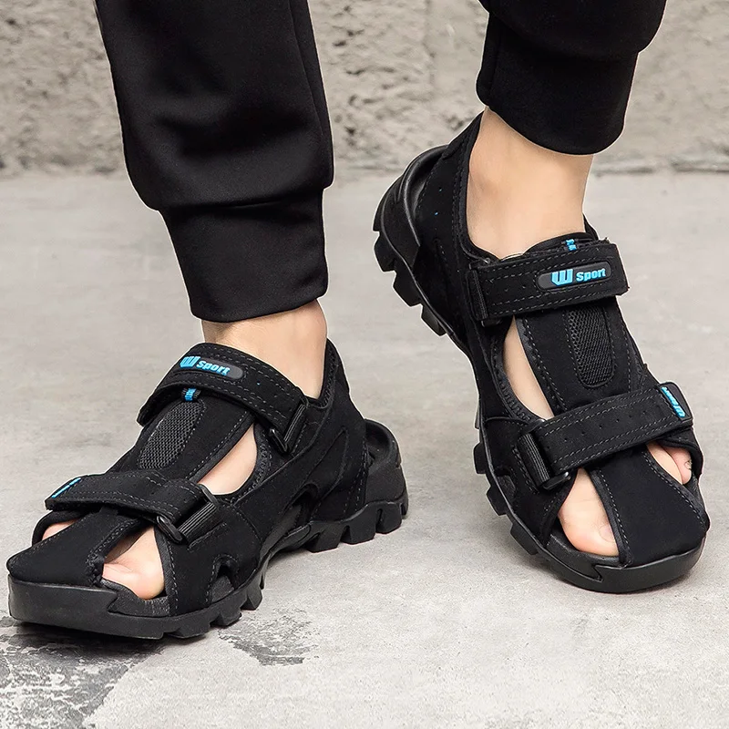 

2019 Newest Style Men Casual Sandals Breathable Waterproof Roma Mens Sandals Outdoors Solid Flat Sandals