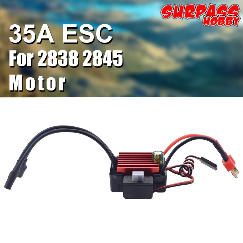 

SURPASS HOBBY KK 35A ESC Waterproof Electric Speed Controller for 1/16 1/14 RC Car 2838 2845 Brushless Motor Power system