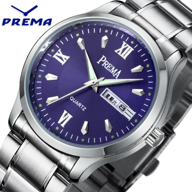 Prema мужские часы 2019 Роскошные брендовые водонепроницаемые кварцевые наручные из