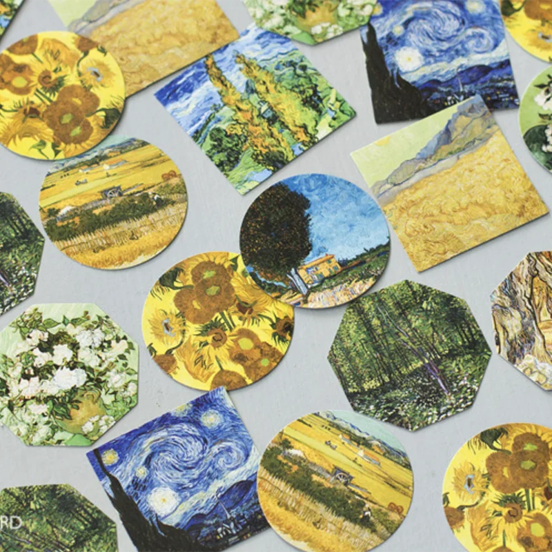 45 шт./кор. винтажная Картина Ван Гога наклейка для скрапбукинга творческий