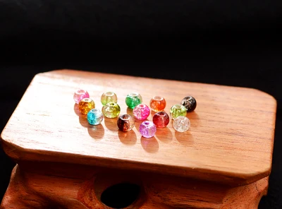 Mixed random180PCS DIY мм ювелирные изделия 4 мм бусины, стеклянные бусины, трещины, красочные бусины, сломанные цветы - Цвет: Mixed random180PCS