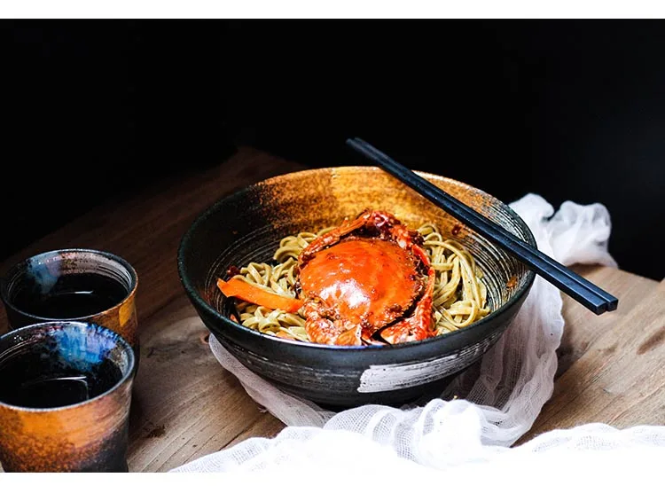 7,5 дюймов японская винтажная посуда керамическая фарфоровая чаша Ramen большая тарелка для супа салатники винтажная посуда кухонные аксессуары