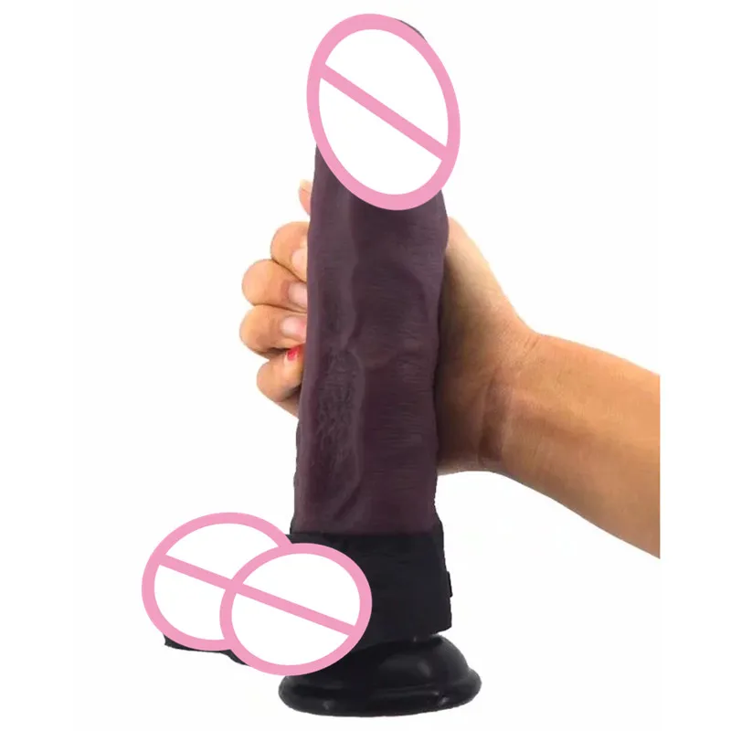Супер реалистичный большой фаллоимитатор на присоске пенис для мастурбации
