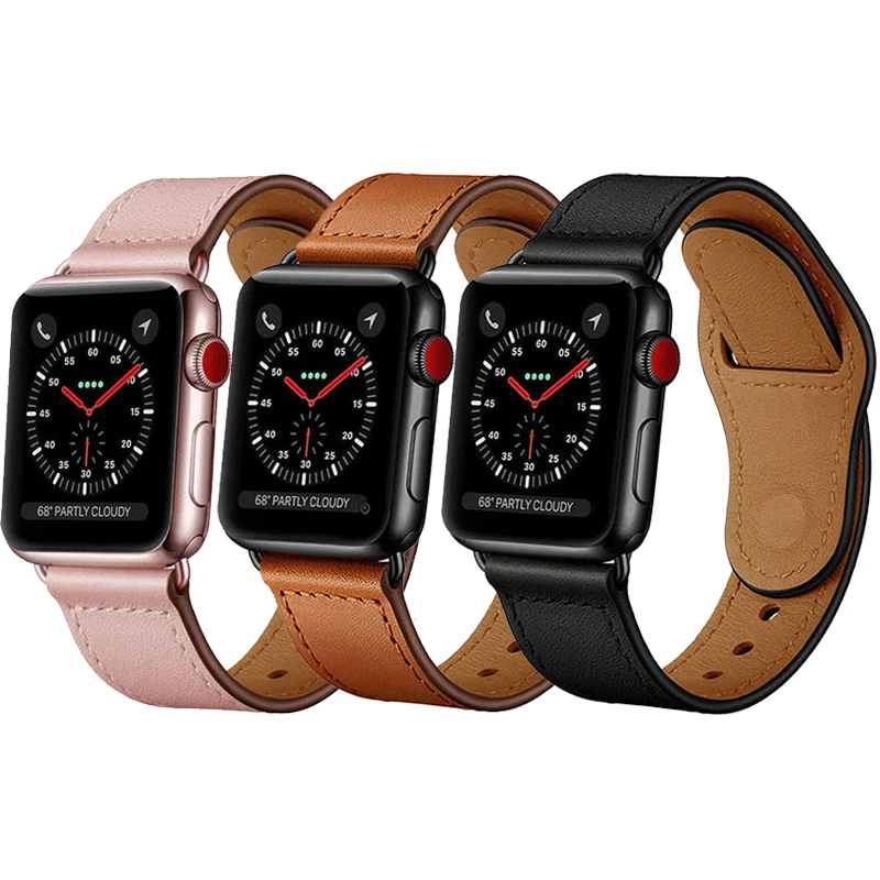 Ремешок для apple watch band 4 44 мм 40 42 38 браслет из натуральной кожи ремешок часов iwatch