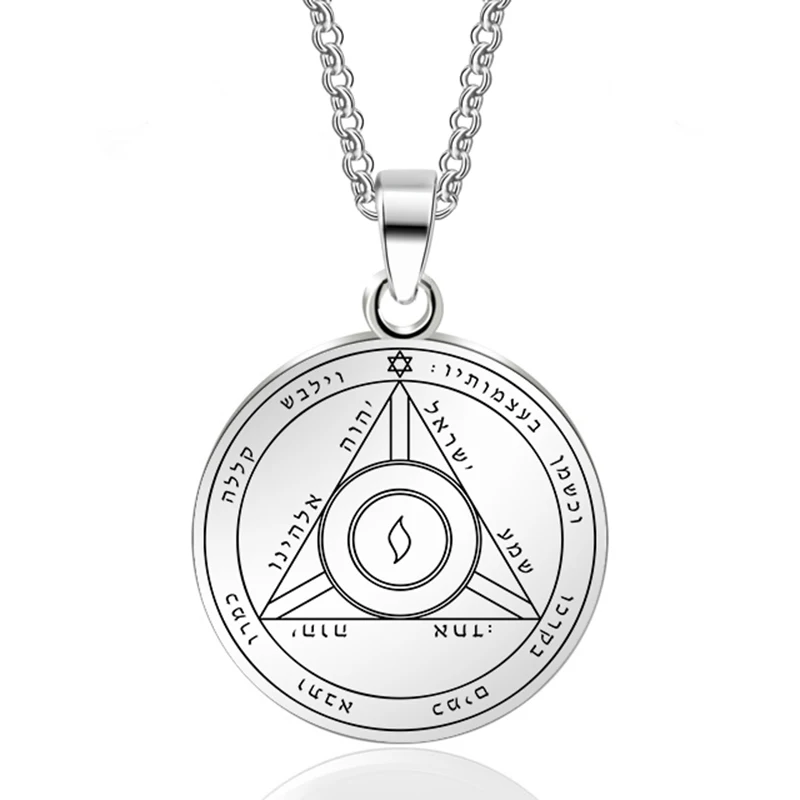 Abaicer четвертая Pentacle Of Saturn Key кулон &quotСоломон&quot колье из нержавеющей стали