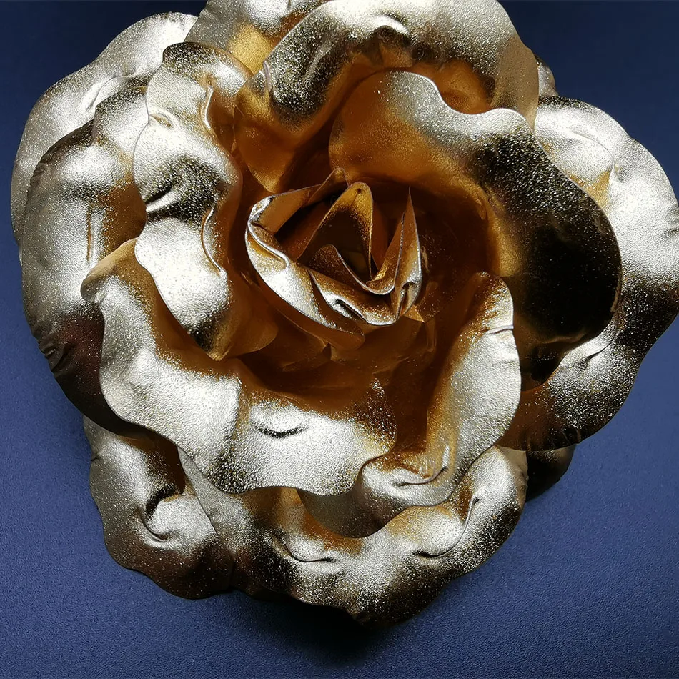 24 шт./лот, позолота 24 К, розовая фольга, позолота 8 см, розовая голова, свадебное украшение, Золотая Роза, Флорес, искусственные украшения