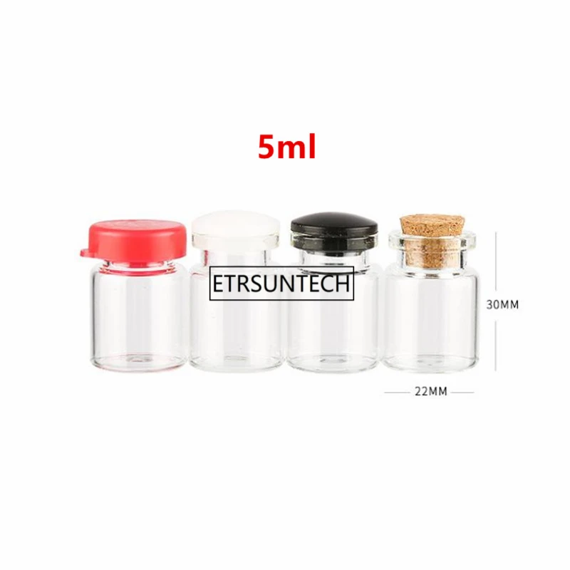200pcs 5ml 10ml Empty Glass Transparent Refillable Bottles Clear Cosmetic Sample Vial F2377