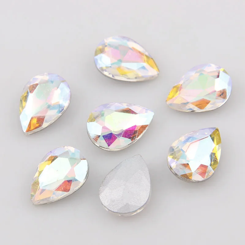 Waterdrop Point back Crystal Clear AB Fancy Stone Glass Rhinestone For DIY Wedding Dress Jewelry Making | Дом и сад