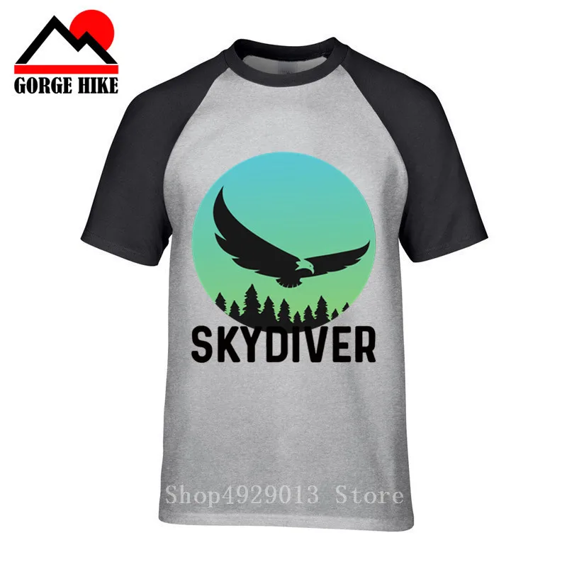 Skydiving Hawk Skydiver Футболки Прыжки с самолета Смешные орлиные глаза мужские крылышки