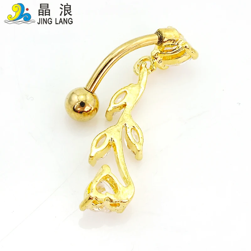 Promotion!DIY Wholesale New Design Fashion Golden Plated White Rhinestone Branch Belly Button Rings For Women Body Jewelry | Украшения и
