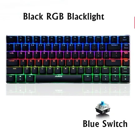 OPTION 8 Ajazz AK33 82 клавишная панель из сплава USB Проводная Подсветка Механическая игровая клавиатура синяя/черная ось со съемным кабелем - Цвет: OPTION 8