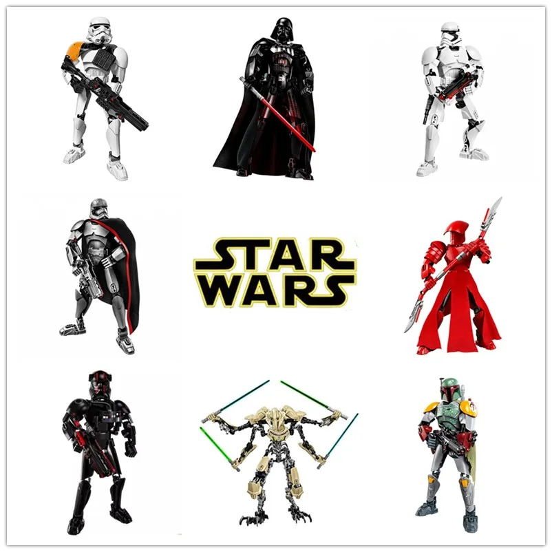 Совместимая игрушка legoings Star Wars Buildable Figure Building Block Kylo Ren Чубакка Дарт Вейдер Boba Jango