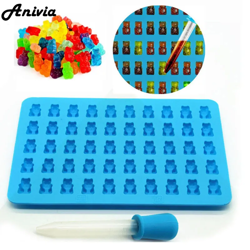 Новые конфеты шоколадные Формочки изготовление клейкого медведя Силиконовые 50