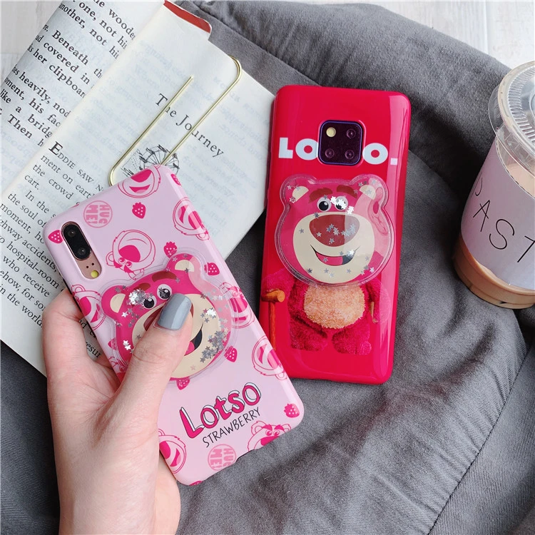 For Huawei P30 p20 Cute Lotso bear liquid soft back Case for mate20 pro nova4 Nova3 Nova2S Cartoon monsters cover shell |