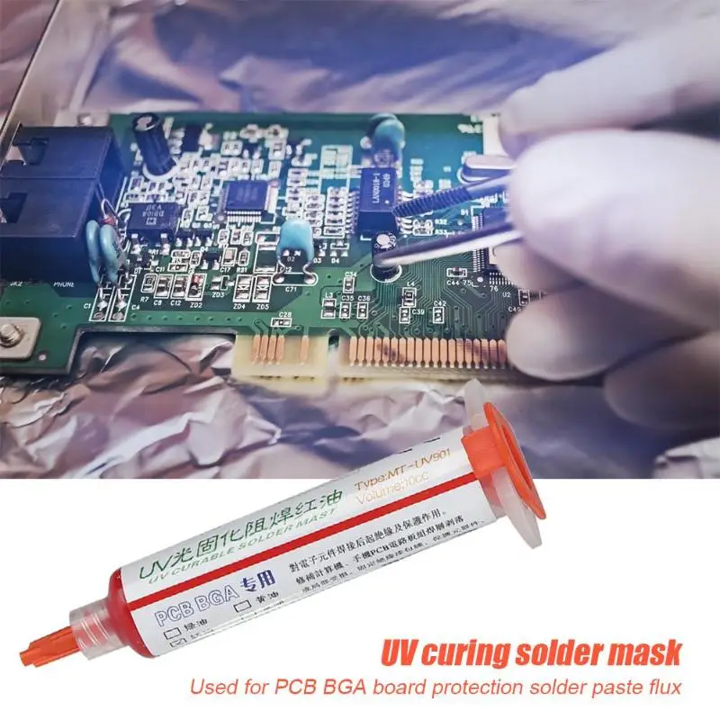 10CC Oil UV Solder Mask BGA PCB Paint Prevent Corrosive Arcing Soldering Paste Adhesive Curable Cream for | Инструменты