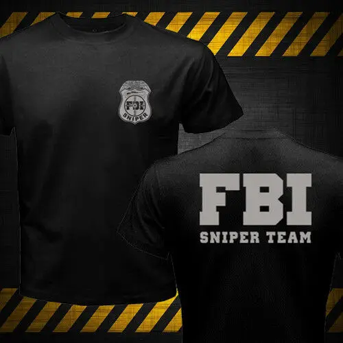 

2019 Fashion New Fbi Sniper Team T-Shirt Double Side Tees