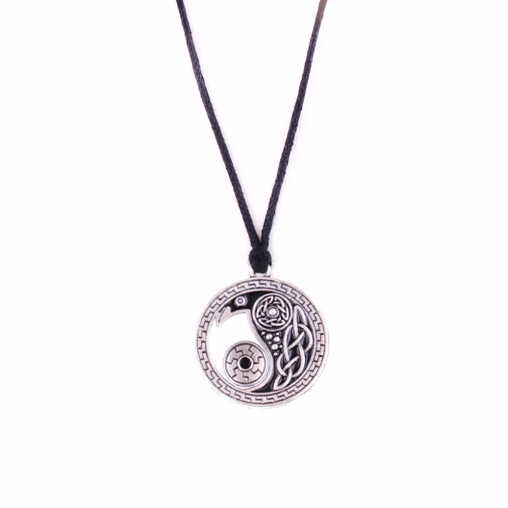 Raven Valknut Amulet норвежские руны викингов Triskelion символ Triskele мужское ожерелье из