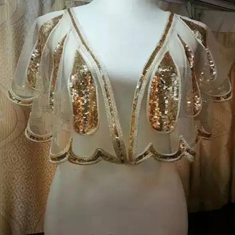 Женские шарфы 1920 s шаль с вышивкой бахромой накидка Gatsby праздничная пайетками