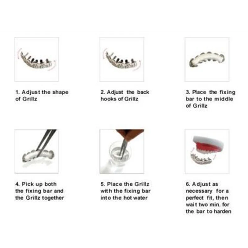 Wakacara 10 комплектов многоразовые силиконовые grillz литья крепления панелей для