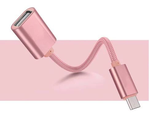Rose gold Micro usb к женскому USB кабель хоста O T G адаптер для lenovo для Xiaomi Tablet для Android Reader Phone O T G адаптер - Цвет: Rose gold