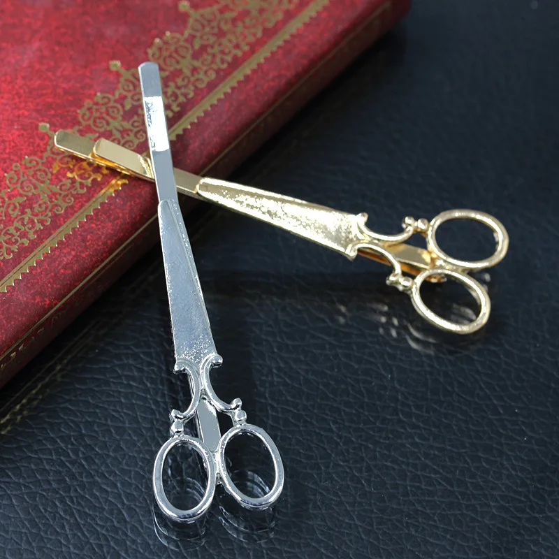 Новые простые украшения для волос заколка золотые ножницы зажимы тиара заколки