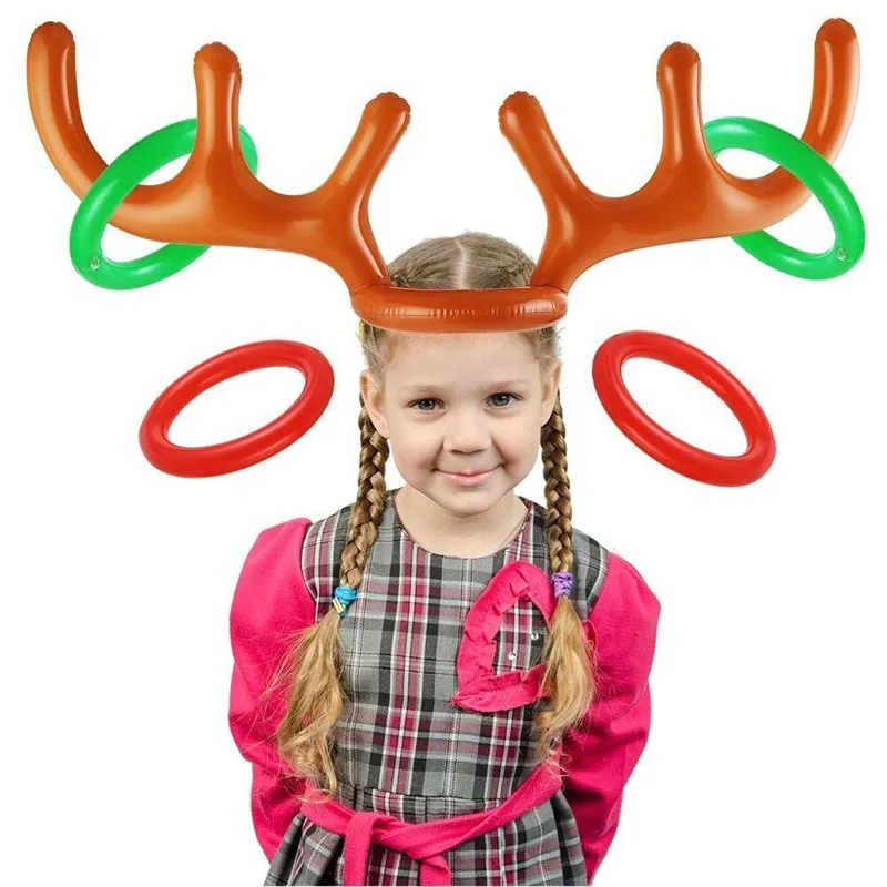 

Chicinlife 1Set Inflatable Elk Horn Toys Deer Ferrule Head Shape Kids Ferrule Game Baby Shower Christmas party decoration