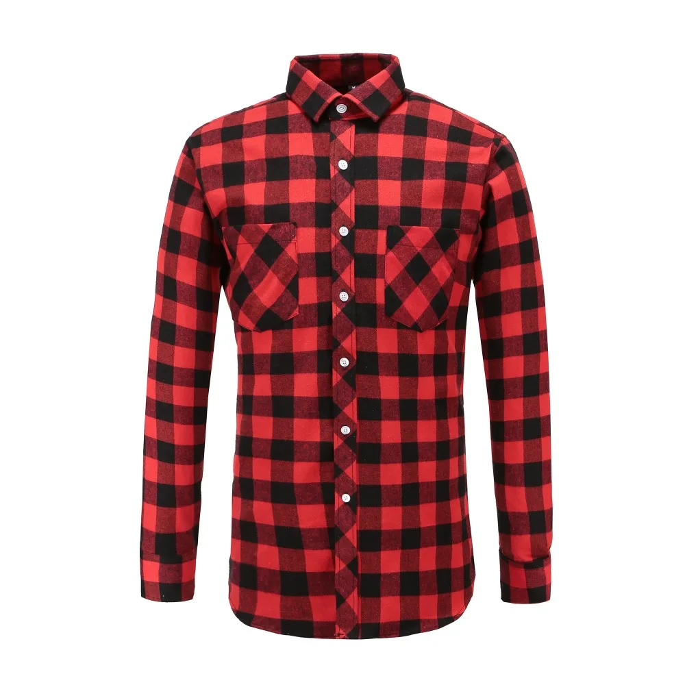 

Jeetoo European/US Size Men Flannel Plaid Shirts 100% Cotton 2018 Casual Long Sleeve Shirt Warm Comfort Regular Fit Man Blouse