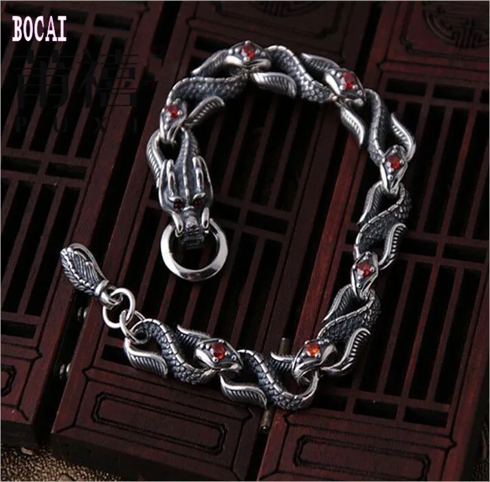 

925 sterling silver faucet bracelet men mighty personality Thai silver vintage silver bracelet men's bracelet