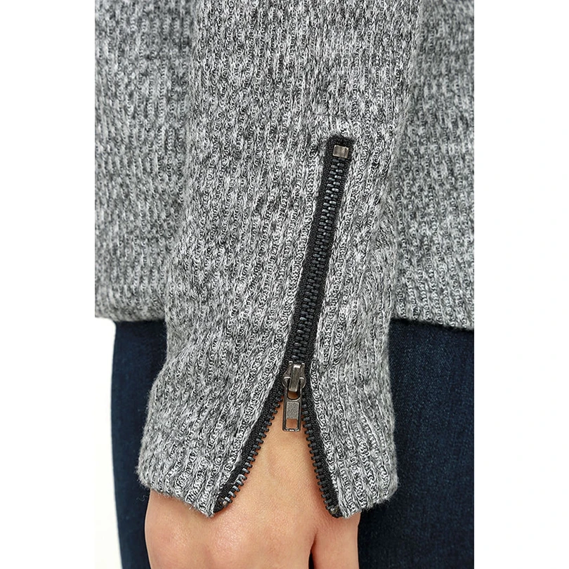 Xinyuwei 2017 молнии с длинным рукавом Для женщин свитер тонкий леди осень крест