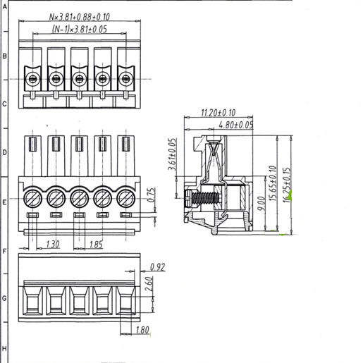 Штекерные Винтовые клеммные колодки с шагом 3 81 мм для печатной платы штекер +
