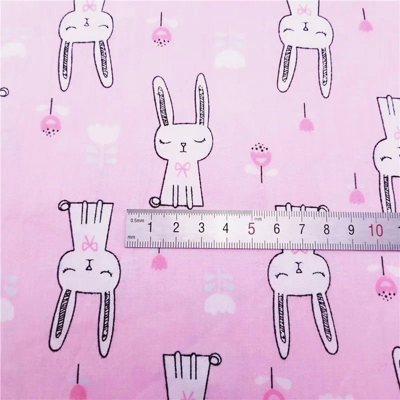 Постельное белье с розовым Кроликом хлопковая ткань для сделай сам шитье