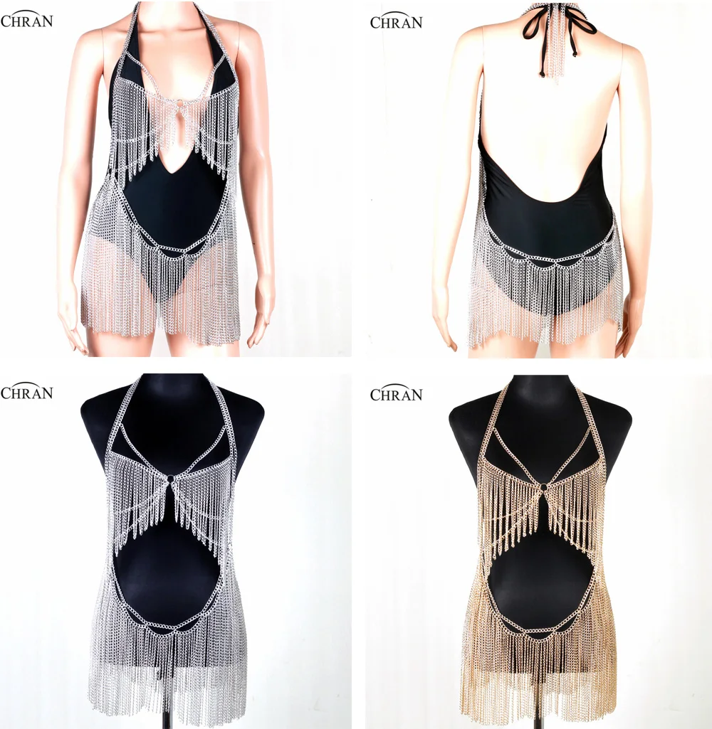 Chran новинка модное многослойное пляжное мини-платье с кисточками и открытой