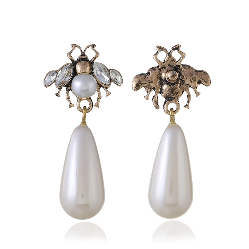 Новый милый Для женщин Кристалл Имитация Серьги с жемчугом модные классические