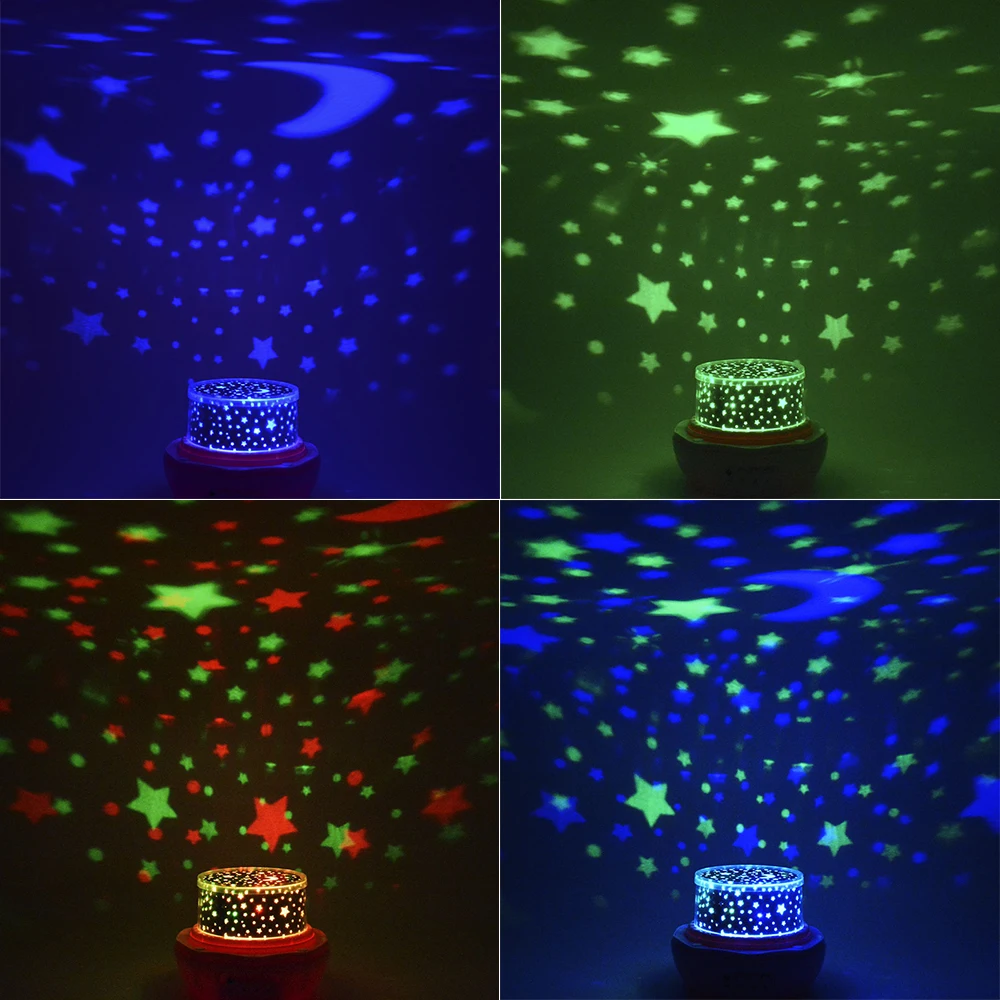 ITimo RGB Вращающийся проекционный светильник романтический цветок звезда лампа мечта ночной Светильник для спальни Рождественский праздничный Декор Внутреннее освещение