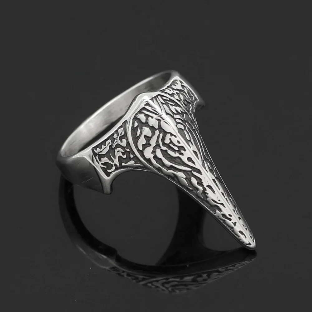 Мужское кольцо из нержавеющей стали 316L скандинавский Викинг амулет wiccan raven