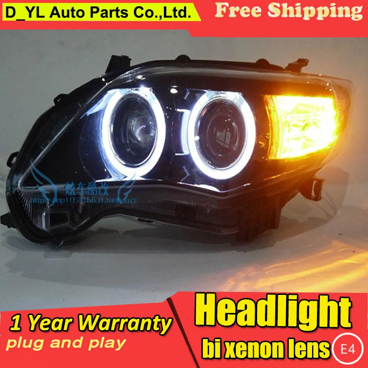 

D_YL Car Styling for Corolla Headlights 2011-2013 Corolla LED Headlight DRL Bi Xenon Lens High Low Beam Parking HID Fog Lamp