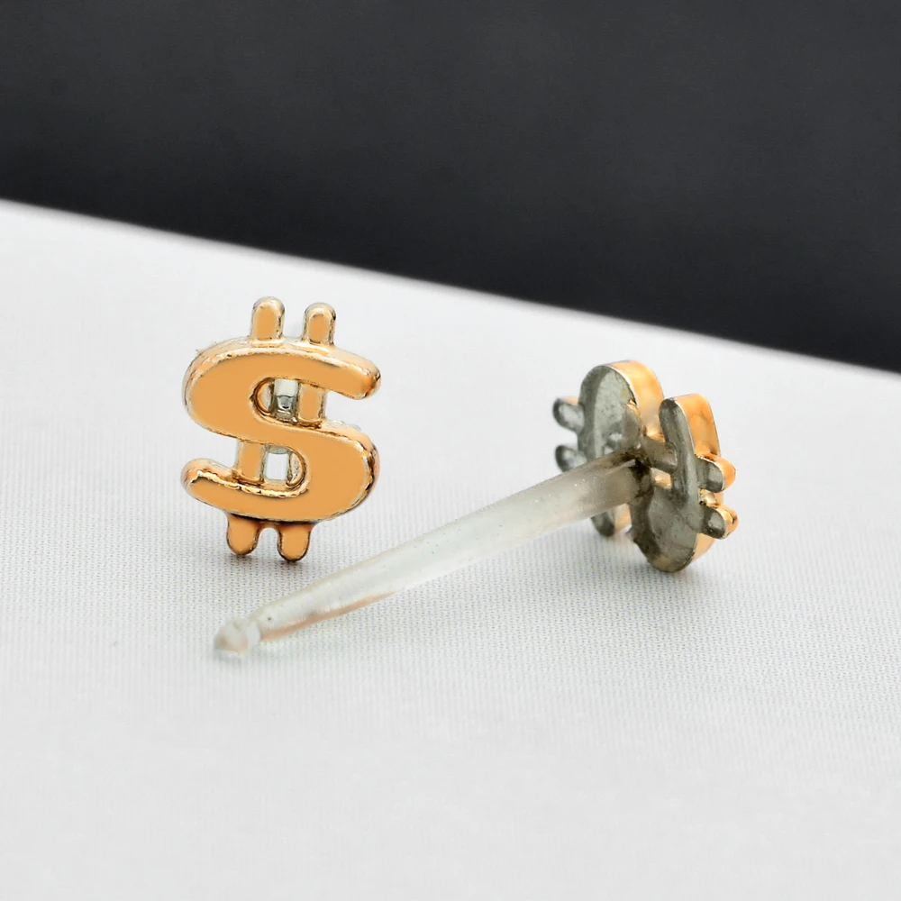 100 пара/лот смешанные стильные серьги гвоздики золотого и серебряного цвета в