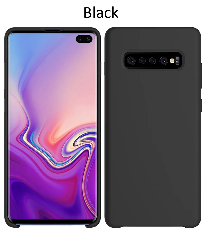 3 side coverd Жидкий силиконовый чехол для samsung Galaxy S10 Plus, мягкий гелевый резиновый чехол высокого качества - Цвет: 3 side coverd
